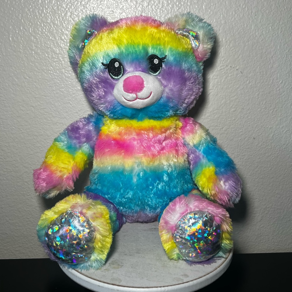 2021 Build-A-Bear Rainbow Colorful Plush Bear
